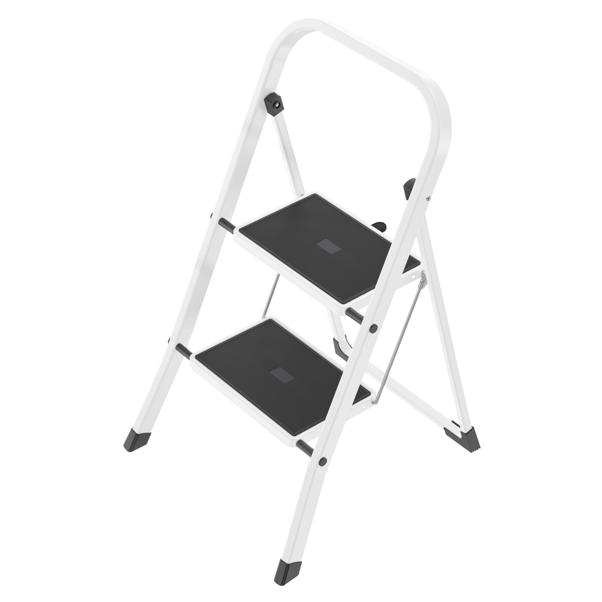 Hailo, Folding 2 step, step stool, Height 32.3 ft, Capacity 330 lb, Material Aluminum, Model# 9204015095